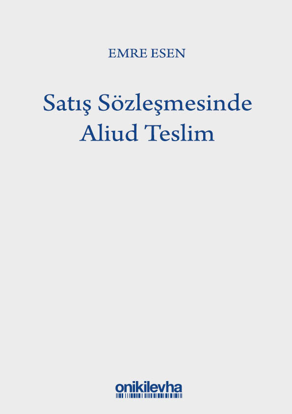 Kitap Kapağı  Satış Sözleşmesinde Aliud Teslim