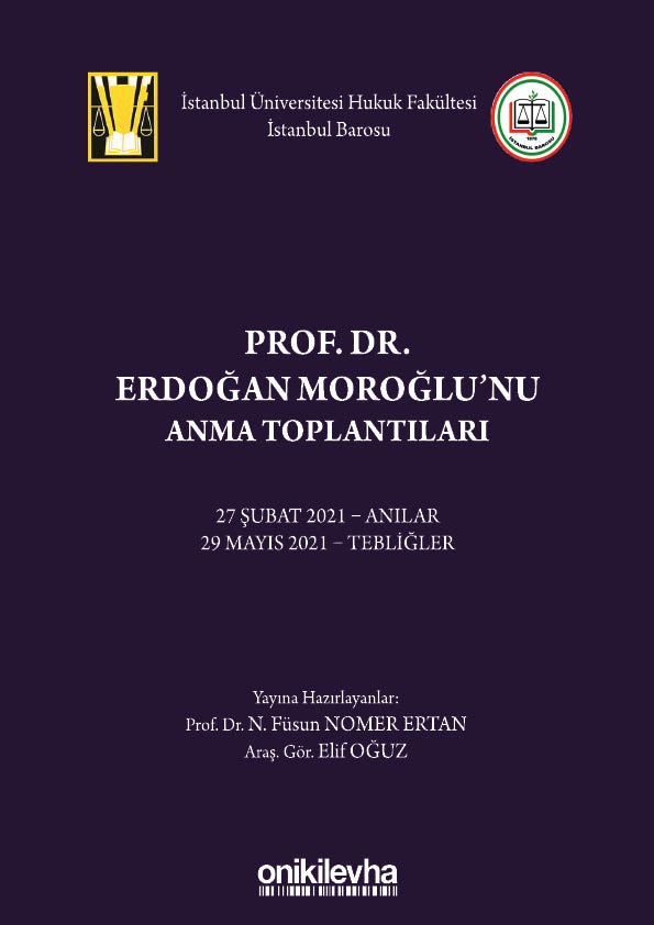 Kitap Kapağı  Prof. Dr. Erdoğan Moroğlu'nu Anma Toplantıları
