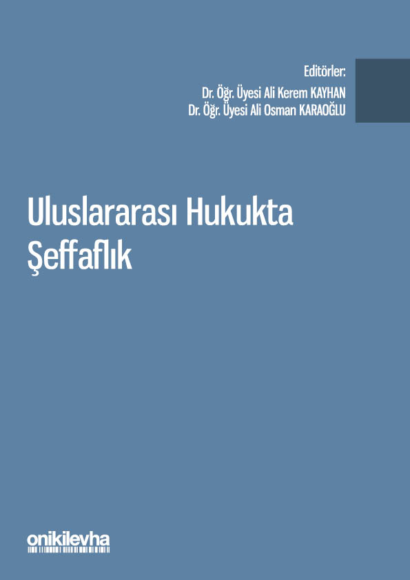 Kitap Kapağı  Uluslararası Hukukta Şeffaflık