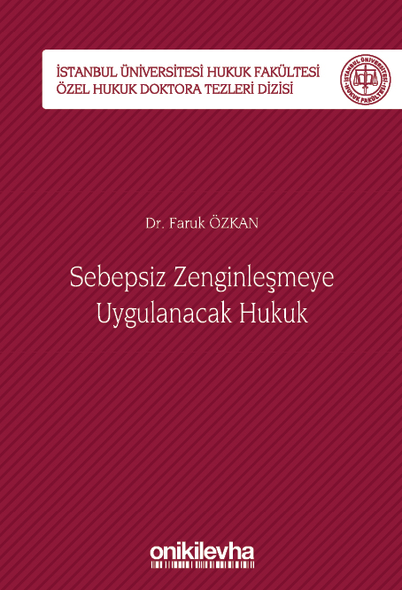 Kitap Kapağı  Sebepsiz Zenginleşmeye Uygulanacak Hukuk