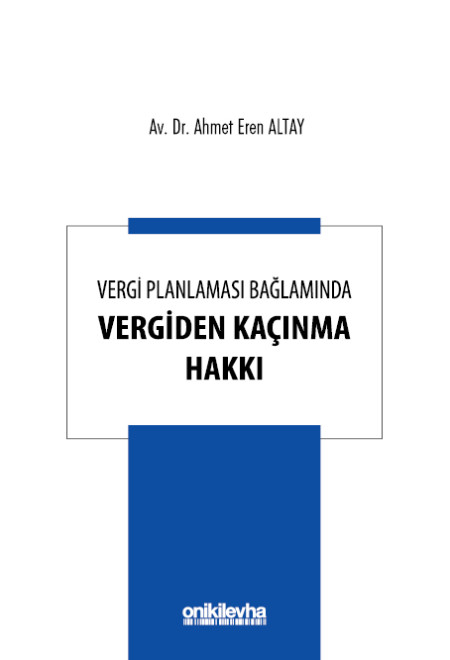 Kitap Kapağı  Vergi Planlaması Bağlamında Vergiden Kaçınma Hakkı