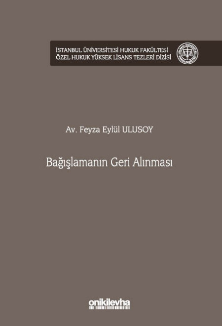 Kitap Kapağı  Bağışlamanın Geri Alınması