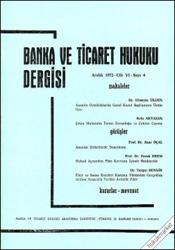 Hukuk Açısından Plan Kavramı İçinde Bankacılık